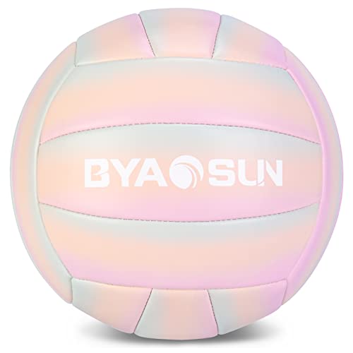 Soft Official Volleyball for Indoor Outdoor Beach, Size 5 Training Volleyball for Beginner Teenager Adult - color: Pink/Blue/Pureple