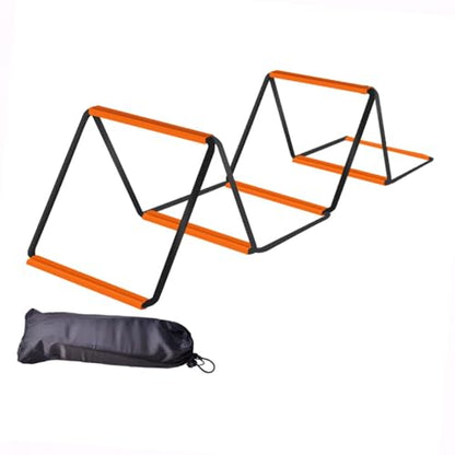 Agility Ladder for Football Footwork Drills - Foldable Speed Training Equipment for Outdoor Sports Workout- 6 Grids with Bag