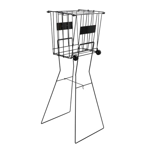 Pomya Iron Frame Ball Picker with Wheels | Portable Foldable Hopper for Multi Sport Tennis Ball Collection and Transport