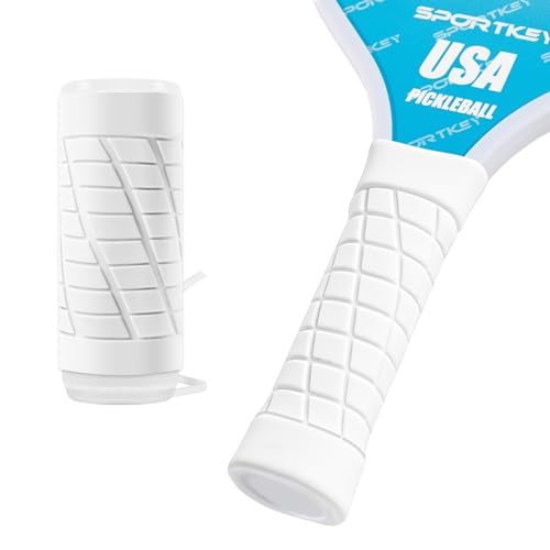 Pickleball Paddle Grip with Quick-Pull Installation Design, 5.2” Enhanced Pickleball Overgrip, Comfort grip, Reduce Vibration, Improve Accuracy, Premium Pickleball Tennis Accessories - color: White
