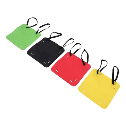 Mikinona 4pcs Adjustable Soccer Training Targets with Red Black Green Yellow Straps, Football Shooting Accuracy Trainer for Outdoor Youth Football Drills and Practice