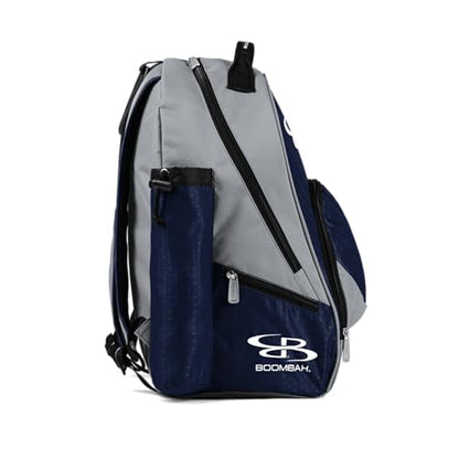 Boombah Tyro Baseball/Softball Bat Backpack - 20" x 15" x 10" - Holds 2 Bats up to Barrel Size of 2-5/8" - color: Gray/Navy_C23