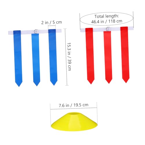 SUPVOX 16Pcs Flag Football Training Set with Adjustable Belts and Cones for Adults Includes Drawstring Bag for for Beginners and Practice