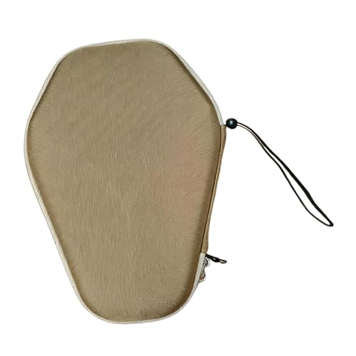 Menolana Table Tennis Racket Cover Portable Thoughtful Gift EVA Storage Bag Paddle Case for Travel Outdoor Indoor Training, light brown, 28.5cmx20.5cm