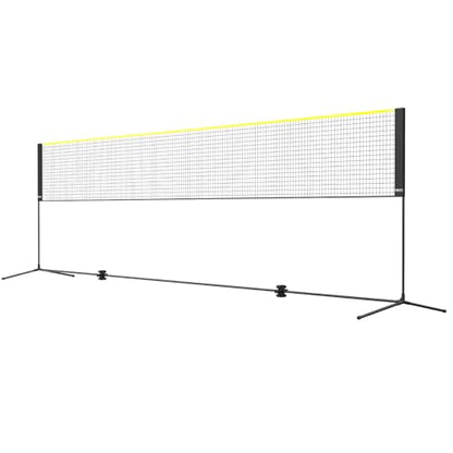 VEVOR Badminton Net, Height Adjustable Volleyball Net, Wide Foldable Pickleball Net, Portable Easy Setup Tennis Net Set with Poles, Stand and Carry Bag, for Kids Backyard Game Indoor Outdoor Use - size: 20 ft