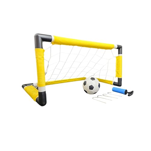 Mini Soccer Goal with Net Ball and Pump, Anchored Target for Shooting Drills, Easy Disassembly, Portable Sports Set for Yard Practice