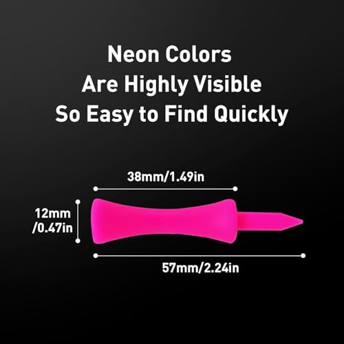 Amy Sport Golf Tees Step Down Plastic Unbreakable 50 Pack Reusable Bulk Professional Height Control Castle Tee for Practice - color: 50 Pack 2 1/4" in Pink