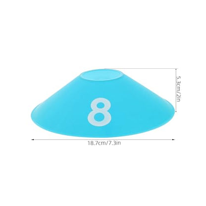 10pcs Numbered Spot Markers Discs for Soccer Training Flat Plastic Soccer Coaching Cones Set (1-10) for Football Basketball Drills and Sports Practice