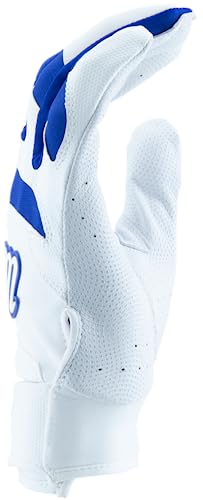 Marucci MARUCCI Signature Youth Batting Glove V4 - color: WHITE/ROYAL BLUE, size: Youth Large