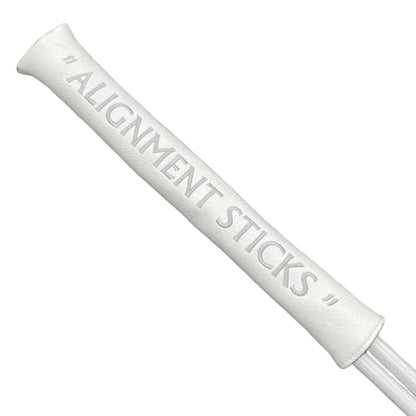 Alignment Stick Headcover Golf Alignment Stick Cover Headcover Holder 13in Hold at Least 2 Sticks - White Soft Synthetic Leather Well Made