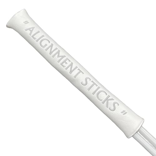 Alignment Stick Headcover Golf Alignment Stick Cover Headcover Holder 13in Hold at Least 2 Sticks - White Soft Synthetic Leather Well Made