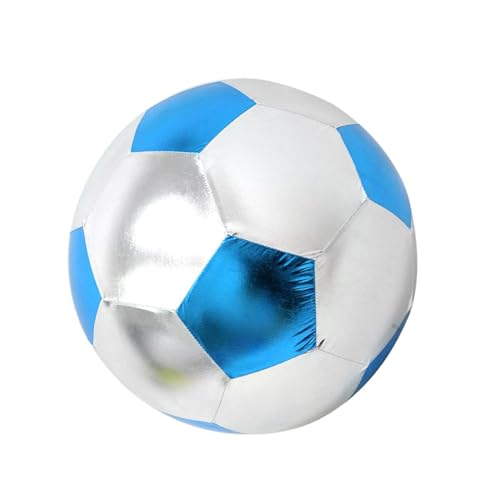 Inflatable Soft Football, Simulation Soccer Ball, 9.84 Inches Beach Toy with Leakproof, Elastic PVC Spheres, Indoor Play Toy with Bounce Design, Blow Up Football for Outdoor Use - color: Cloth Blue