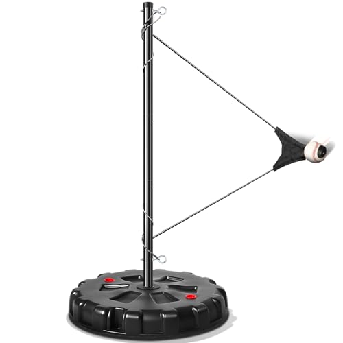 Stable Swing Trainer For Baseball&Softball,Auto-Reset Baseball Hitting Trainer With Real Ball&Stand For Indoor/Outdoor, Adjustable Softball Hitting Trainer Solo Practice Improve Power,Speed,Accuracy