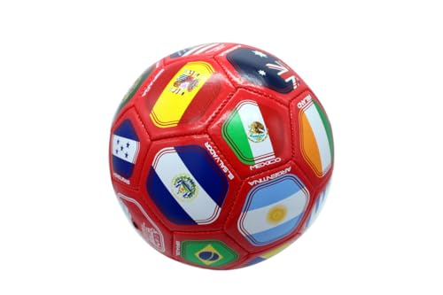 World Flag Soccer Skills Training Ball, Size 2, Red