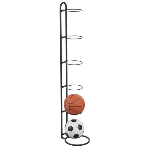 Thenshop Ball Storage Rack Cube Ball Storage Holder Vertical Balls Rack Basketball Stand Carbon Steel Sport Equipment Organizer for Basketball Football Volleyball - size: 9.25" W × 56.3" H, style: 6 Tier