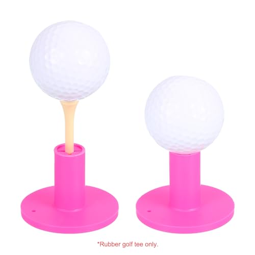 PATIKIL Rubber Golf Tees, Golf Rubber Tee Indoor Outdoor Practice Ball Holder for Driving Range Turf Mats - color: Pink
