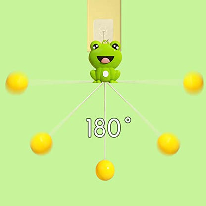 Table Tennis Trainer, Cute Kids Tennis Racquet Badminton Tennis Racket Sports Game Indoor Hanging Elastic Shaft Automatic Winding Educational Exercise for Kids Self Practice - size: Frog Style