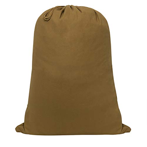 Rothco Canvas Barracks Bag – Rugged Multi-Functional Gym Travel Laundry Drawstring Sack - color: Coyote Brown, size: 30" x 40"