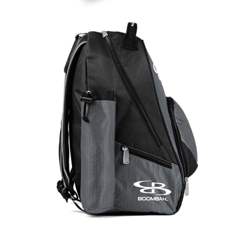 Boombah Tyro Baseball/Softball Bat Backpack - 20" x 15" x 10" - Holds 2 Bats up to Barrel Size of 2-5/8" - color: Black/Gray