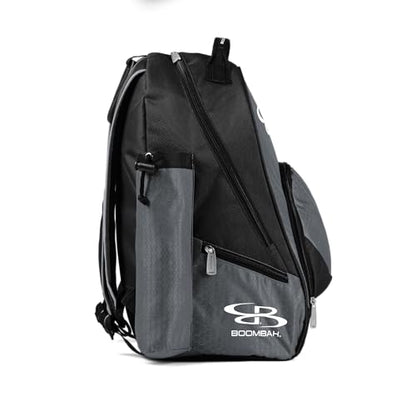 Boombah Tyro Baseball/Softball Bat Backpack - 20" x 15" x 10" - Holds 2 Bats up to Barrel Size of 2-5/8" - color: Black/Gray