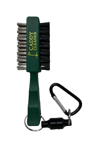 Clean Swing Mini Brush – Golf Club Cleaner with Magnetic Clip, Dual-Sided Brush | Golf Accessories for Men, Best Golf Gift | Caddy Cleaner - color: Masters Green