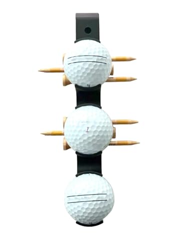 Golf Ball Bag Holder Golf Tee Keeper 2 in 1 Ball Case for 3 Balls Holder Case Carry Bag Belt Accessories for Club Bags Balls Keeper Tee Storage