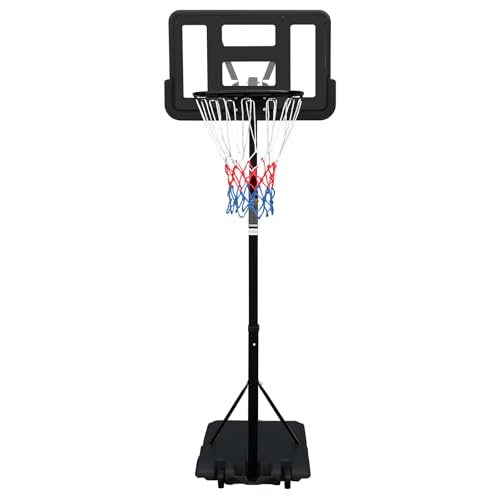 RAKON Portable Basketball Hoops Outdoor Adjustable Height 7.5-10FT Blue Basketball Goal for Kids Youth Adults in Backyard/Driveway/Basketball Court/Garage/Indoor 44" Shatterproof Backboard