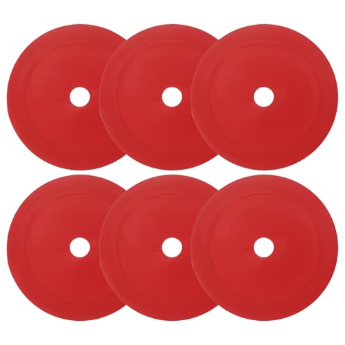 PATIKIL 6Pcs Flat Cones, 6 Inch Spot Markers Small Flat Soccer Training Cone for Football Basketball Agility Practice Sports Training Equipment - color: Red