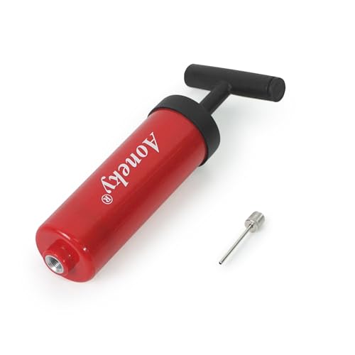 Aoneky Mini Hand Pump for Sports Balls - Portable Air Pump with Needle Storage, Compact Design for Basketball, Soccer, Football, Volleyball | Needle Included