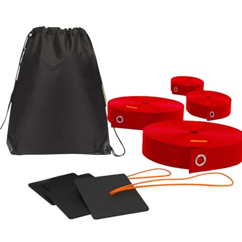 Regulable Sand Volleyballs Courts Line Set Durability Nylon Markers Outdoor Use Includes Anchors Storage Bag - color: Red