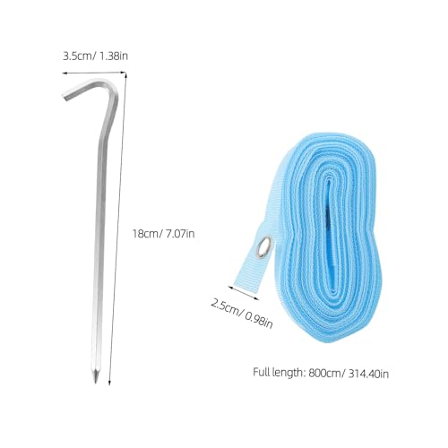 1 Set Blue Volleyball Boundary Lines with Anchors - Beach Volleyball Court Line Marker - High Visibility Webbing Setting Up Outdoor Sand Courts for Training