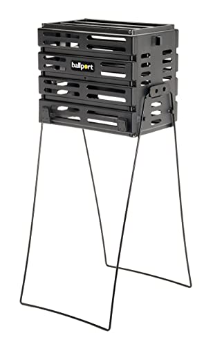 Tourna Ballport Tennis Ball Hopper Holds 80 Balls Durable and Lightweight - color: Black