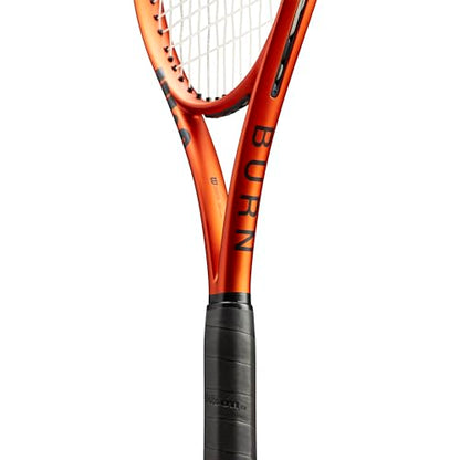 Wilson Burn 100 V5 Performance Tennis Racket - Strung with Sensation, Grip Size 1-4 1/8", 2-4 1/4", 3-4 3/8", 4-4 1/2" - size: Grip Size 3 - 4 3/8"