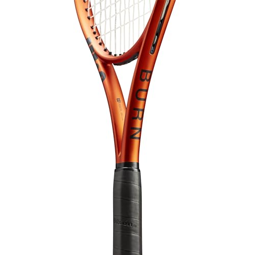 Wilson Burn 100 V5 Performance Tennis Racket - Strung with Sensation, Grip Size 1-4 1/8", 2-4 1/4", 3-4 3/8", 4-4 1/2" - size: Grip Size 2 - 4 1/4"