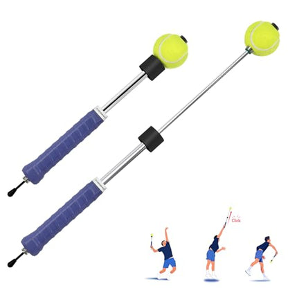 Tennis Swing & Serve Trainer, Retractable Click Feedback Training Tool, Improve Rhythm and Fluidity of Serve, Forehand, Backhand, Smash, Slice, Warm Up Stick for Indoor & Outdoor Practice