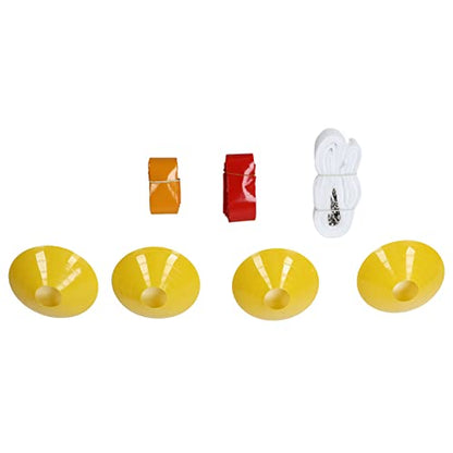 Flag Football Set 10 Player Football Belts Flags Kit With 30 Flags 4 Cones For Kids Teens And Beginners Safe Non Collision Sport Game PVC Ribbon Material White Belts (Red and Yellow)