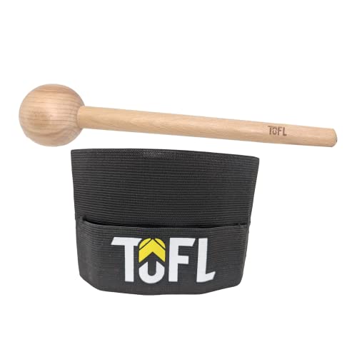 TOFL Baseball Glove Break-in Kit | Wooden Mallet and Elastic Wrap Band for Pocket Formation and Shaping | Hardwood Leather Softening Hammer with Adjustable Strap for Baseball Softball Training Use - color: Black+Mallet