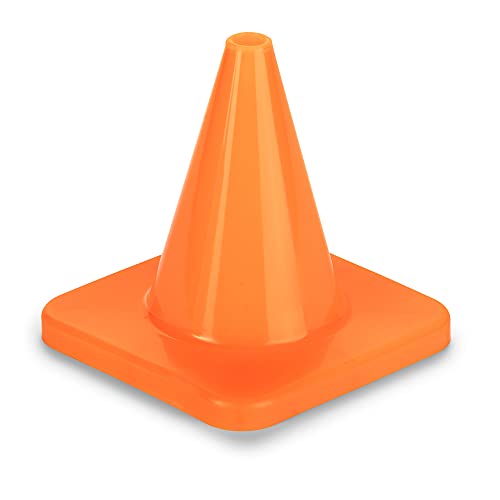 Champion Sports High Visibility Flexible Vinyl Cones for Sports Training, Agility Drills, Field & Gym Marking Sets - color: Orange, style: 4 Inch Cone (Single)