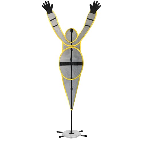Water Bag Base Basketball Training Dummy - Fixed Arm Defensive Mannequin, Height-Adjustable & Portable for Shooting/Dribbling | for Teams, Coaches, Individuals (Yellow)