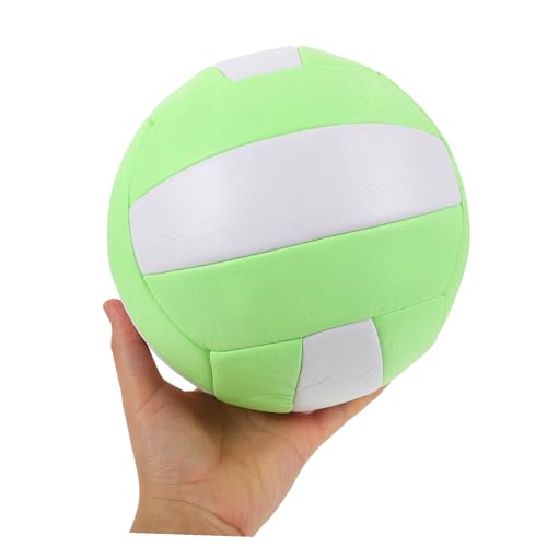 Hemoton Official Size 5 Soft Volleyball Indoor and Outdoor Training Ball Macaron Green White for Student Practice and Competition