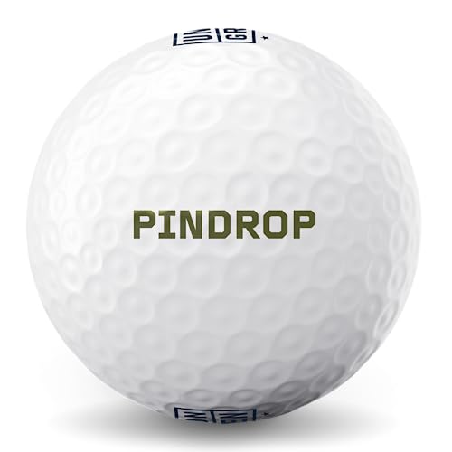 Pindrop Golf Balls - Feel The Spin Control, Long Distance - Straight Off The Tee Flight - 2 Layer Construction - White Golf Balls for Men and Women - Maximum Performance - 1 Dozen