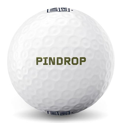 Pindrop Golf Balls - Feel The Spin Control, Long Distance - Straight Off The Tee Flight - 2 Layer Construction - White Golf Balls for Men and Women - Maximum Performance - 1 Dozen