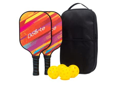 X-FOIL Pickleball Set, Graphite Pickleball Paddles Set of 2 and 4 Pickleballs, Portable Pickleball Equipment Bag for Pickleball Rackets.