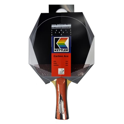KETTLER Carbon Ace Indoor Table Tennis Bundle: 2 Player Set (2 Rackets/Paddles & 12 Balls)