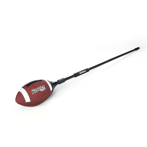 The Original Football Training System for Youth Athletes - Leather Ball with Speed Grip Stick for Perfect Catches Every Play