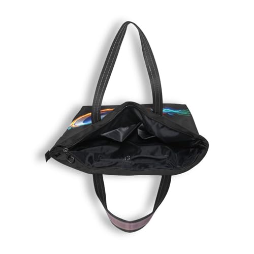 Volleyball Ball Black Tote Bag for Women Work Beach Bag Travel Bag - size: 18.5 L