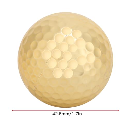 4Pcs Portable Double Layer Gold Plating Golf Ball Accessory Golden for Long Distance High Visibility Practice Training