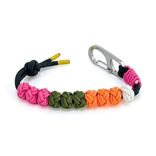 Magnetic Clasp Golf Stroke Counter Bracelet | Handmade Durable Military Paracord | Scorekeeper Golf Bag Accessory for Golfers | 10 Color-Coded and 6mm Cat Eye Beads | Unique Holiday Gift - color: Pink(Suitable for Women)