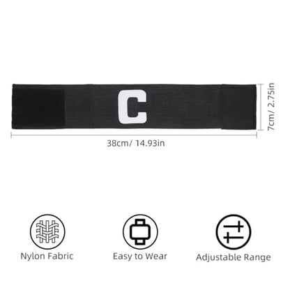 Toyvian Soccer Captain Armband, Adjustable Football Wristband with Anti-Slip Texture Lightweight Polyester Sports Player Band for Youth and Adult Team