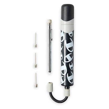 Champion Replacement Ball Pump with Metal Inflation Replacement Needles for Sports Balls with Compact Case, Compatible with Most Pumps for Basketball, Soccer, Football, Volleyball & Yoga Balls - color: Black/White/Tin Oxide, style: Dual Action